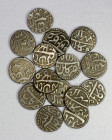 MUGHAL: Akbar I, 1556-1605, LOT of 15 silver ½ rupees, from Kabul mint, KM-66.2 type, nearly all with legible date and all with legible Ilahi month, a...