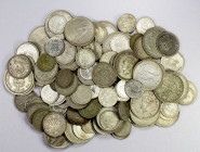 BRITISH INDIA: George VI, 1936-1947, LOT of 159 silver coins, variously dated between 1940 and 1945, including 24 rupees, 43 ½ rupees, and 92 ¼ rupees...
