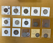 BRITISH INDIA: LOT of 16 silver half rupees, William IV: 1835 (VF-EF); Victoria: 1840 (3 pcs), 1888, 1896, 1897, 1899; George V: 1918, 1921, 1923 (2);...