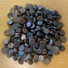 INDIA: LOT of 244 copper coins, so-called "dump" coins, mixture including Sultans of Delhi, Gujarat, Golconda, Bahmanid, Malwa, Mughal (mostly Akbar),...