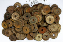 SOUTHERN SONG: LOT of 185 iron 2 cash coins, a great variety of rulers, mints and dates, all decent quality examples and will look even nicer with som...