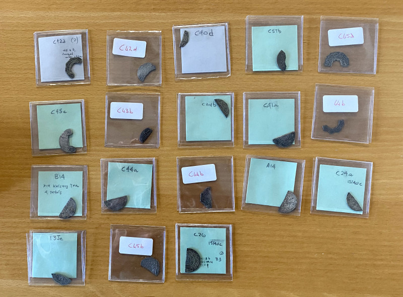 TIBET: LOT of 17 cut down coins, including 16 cut Nepalese coins (4 cut after ce...