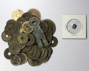 ASIA: LOT of 56 coins, including China: xian feng zhong bao 10 cash Jiangsu (H-22.887); Korea: sang pyeong tong bo 100 mun Tae Dong Treasury (KM-143);...