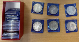 ISRAEL: LOT of 23 coins, including silver commemorative crown-sized coins including 1958 Menora (1), 1959 Exiles Gathering (1), 1960 Herzl (1), 1966 I...