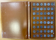 JAPAN: LOT of 480 coins, large format album filled with Japanese cash coins, mostly Kanei Tsuho varieties including iron types, a very interesting stu...