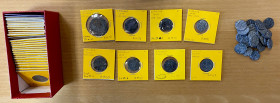 PORTUGUESE MALACCA: LOT of 59 tin coins, including Joao III: dinheiro: Singh-Sim J3.07 (4 pcs), Singh-J3.11 (5) and bastardo: Singh-Sim J3.04 (3); Seb...