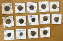 PAHANG: LOT of 14 tin pitis, of the early sultans, including 3 pieces of Sultan Muhammad (1470-75), 4 of Sultan Muzaffar Shah (1530-40), 2 of Sultan Z...
