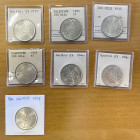 PALESTINE: LOT of 7 coins, including 100 mils: 1935 (3 pcs), 1939 (2), and 1940 (2); better than average circulated grades, with many uncs, in consign...