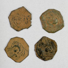 CRUSADERS: PRINCIPALITY OF ANTIOCH: Tancred, regent, 1101-1112, LOT of 4 copper folles, type CCS-3a, bust of St. Peter // 4-line Greek legend (3 pcs, ...