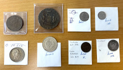 EUROPE: LOT of 8 crowns and minors, including Denmark: 1855 rigsdaler KM-760.2; Finland: 1951 500 markkaa Olympics; German States/Berg/Grand Duchy: 18...