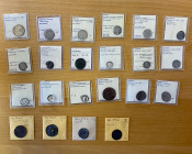 EUROPE: LOT of 24 medieval coins, silver unless noted: France (6 pcs): including Chatres, Souvigny, Valence, Nevers, Bourgogne, and Vienne, F-VF; Hung...