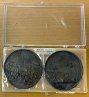 FRANCE: SET of 2 medals, including 2-80mm bronze uniface medals, marked No.1 and 2, respectively, on the exergue line, by Bertrand Andrieu (1761-1822)...
