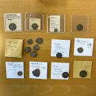 WORLDWIDE: LOT of 15 diverse coins and tokens, including Bolivia (2 pcs), Hungary (3, medieval), Malta/Sovereign Order (1), Peru (2), Poland/South Pru...