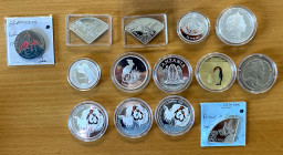 WORLDWIDE: LOT of 14 coins, including Penguin, Flamingo, Egret, Shoebill, and Crane bird coins: Belarus (5 pcs), South Georgia and South Sandwich Isla...