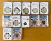 WORLDWIDE: LOT of 12 slabs, all NGC-certified except where noted, including 1968-So Chile 5 pesos PF 66 UC, 1924/AH1342-H Egypt ½ millieme PCGS MS64RB...