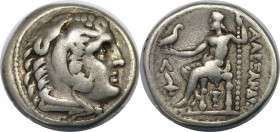 Griechische Münzen, MACEDONIA. Alexander III. Der Große (336-323 v. Chr.). AR Tetradrachme (16,83 g. 26 mm). Vs.: Kopf von Herakles rechts, mit Löwenh...