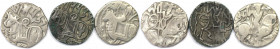 Griechische Münzen, Lots und Sammlungen griechischer Münzen. Medieval Afghanistan. 3 x AR Unit ca. 903-915 n. Chr. Khudavayaka. 113-120. Bull sitzten....