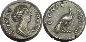 Römische Münzen, MÜNZEN DER RÖMISCHEN KAISERZEIT. Faustina Minor (147-176 n. Chr.). Denarius 176-180 n. Chr. Roma. Posthum. (3,51 g. 18,5 mm) Vs.: Büs...