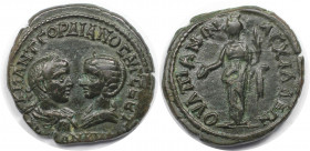 Römische Münzen, MÜNZEN DER RÖMISCHEN KAISERZEIT. Thrakien, Anchialus. Gordianus III. Pius und Tranquillina. Ae 26 (5 Assaria), 238-244 n. Chr. (11.44...