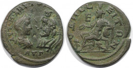 Römische Münzen, MÜNZEN DER RÖMISCHEN KAISERZEIT. Moesia Inferior, Odessus. Gordian III. und Serapis. Ae 28 (5 Assaria), 238-244 n. Chr. (11.95 g. 27 ...