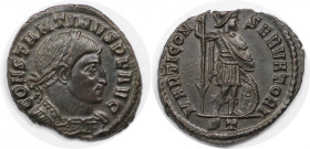 Römische Münzen, MÜNZEN DER RÖMISCHEN KAISERZEIT. Constantinus I. (307-337 n. Chr). AE Follis 312-313 n. Chr., Ticinum. (4,41 g. 21 mm) Vs.: CONSTANTI...