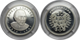 Deutsche Münzen und Medaillen ab 1945, BUNDESREPUBLIK DEUTSCHLAND. KONRAD ADENAUER (1876-1967). Medaille 1997. Silber. 9.7 g. 30 mm. Polierte Platte, ...