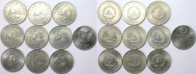 Deutsche Münzen und Medaillen ab 1945, Lots und Samllungen. DDR. 20 Mark x 10 Stück. Set 1972-1983. Vorzüglich-Stempelglanz und Stempelglanz