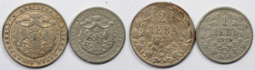 Europäische Münzen und Medaillen, Bulgarien / Bulgaria, Lots und Sammlungen. 1 Lew 1925, KM 37, 2 Lewa 1925, KM 38. Lot von 2 Münzen. Kupfer-Nickel. S...