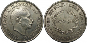 Europäische Münzen und Medaillen, Dänemark / Denmark. 75. Jahrestag - Geburt von König Christian X. 2 Kroner 1945. Silber. KM 836. Sehr schön-vorzügli...