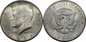 Weltmünzen und Medaillen, Vereinigte Staaten / USA / United States. Kennedy Half Dollar 1964. Silber. 12,50 g. Fast Stempelglanz
