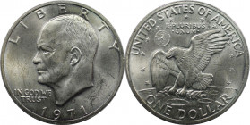 Weltmünzen und Medaillen, Vereinigte Staaten / USA / United States. "Eisenhower Dollar". 1 Dollar 1971 S. Silber. KM 203. Fast Stempelglanz