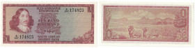 Banknoten, Südafrika / South Africa. 1 Rand 1973. Erste Zeilen mit Bankname und Wert in Afrikaans. Pick 116a. I