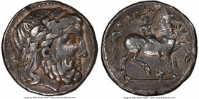 DANUBE REGION. Uncertain tribe. Imitating Philip II of Macedon. 3rd century BC or later. AR tetradrachm (25mm, 13.92 gm, 5h). NGC Choice VF 5/5 - 2/5,...