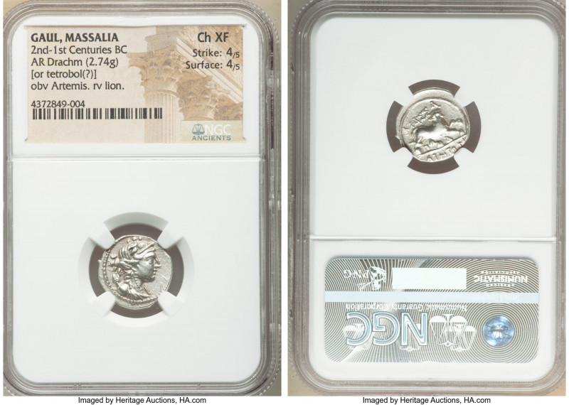 GAUL. Massalia. Ca. 2nd-1st centuries BC. AR drachm (16mm, 2.74 gm, 5h). NGC Cho...