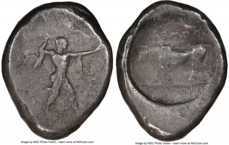 LUCANIA. Poseidonia. Ca. 470-420 BC. AR stater (20mm, 12h). NGC Choice Fine. ΠΟΣ...