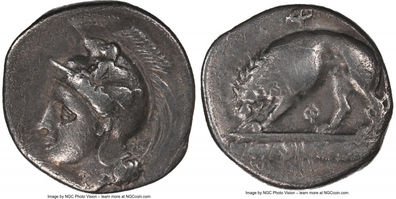 LUCANIA. Velia. Ca. 340-300 BC. AR didrachm (21mm, 7.33 gm, 10h). NGC VF 4/5 - 2...