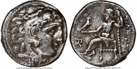 MACEDONIAN KINGDOM. Philip III Arrhidaeus (323-317 BC). AR drachm (17mm, 11h). NGC VF, scratches. Lifetime issue of Colophon, ca. 323-319 BC. Head of ...