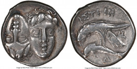 MOESIA. Istrus. Ca. 4th century BC. AR drachm (18mm, 5.52 gm, 3h). NGC Choice VF 5/5 - 4/5. Two male heads side-by-side, the left inverted / IΣTPIH, s...