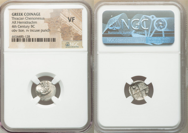 THRACE. Chersonesus. Ca. 4th century BC. AR hemidrachm (13mm). NGC VF. Persic st...