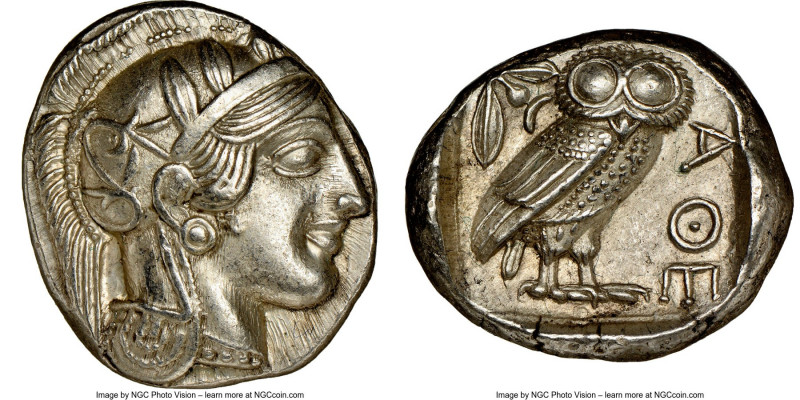 ATTICA. Athens. Ca. 440-404 BC. AR tetradrachm (24mm, 17.20 gm, 4h). NGC Choice ...