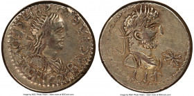 BOSPORAN KINGDOM. Rhescuporis II (AD 211-227), with Caracalla. EL stater (19mm, 7.67 gm, 11h). NGC Choice VF 5/5 - 2/5, scuff. Dated Bosporan Year 513...