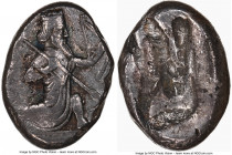 ACHAEMENID PERSIA. Xerxes II-Artaxerxes II (ca. 5th-4th centuries BC). AR siglos (18mm, 5.50 gm). NGC Choice XF 5/5 - 4/5, flan flaw. Lydo-Milesian st...
