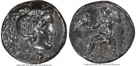SELEUCID KINGDOM. Seleucus I Nicator (312-281 BC). AR tetradrachm (27mm, 16.02 gm, 11h). NGC XF 5/5 - 2/5. Seleuceia on the Tigris, ca. 300-296 BC. He...