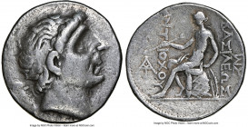 SELEUCID KINGDOM. Antiochus II Theos (261-246 BC). AR tetradrachm (29mm, 9h). NGC Choice Fine. Seleucia on the Tigris. Diademed head of Antiochus I ri...