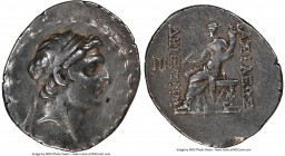 SELEUCID KINGDOM. Demetrius I Soter (162-150 BC). AR tetradrachm (32mm, 16.89 gm, 1h). NGC VF 5/5 - 2/5. Antioch on the Orontes, ca. 162-155/4 BC. Dia...