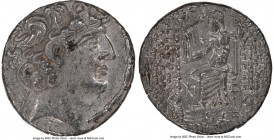 SELEUCID KINGDOM. Philip I Philadelphus (ca. 95/4-76/5 BC). Gaius Cassius Longinus, as Proconsul (44/3 BC). AR tetradrachm (26mm, 12h). NGC Choice XF....