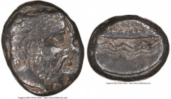 PHOENICIA. Aradus. Ca. 400-338 BC. AR stater (19mm, 10.28 gm, 10h). NGC VF 4/5 - 3/5. Laureate, bearded head of Ba'al-Arwad right / Galley sailing rig...