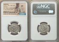 Cilician Armenia. Levon I 4-Piece Lot of Certified Trams ND (AD 1198-1219) XF NGC, 22mm. Levon I enthroned / Two lions & Cross. Sold as is, no returns...