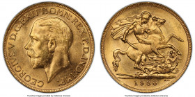 George V gold Sovereign 1930-P MS64 PCGS, Perth mint, KM32, S-4002. 

HID09801242017

© 2022 Heritage Auctions | All Rights Reserved