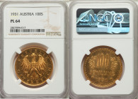 Republic gold Prooflike 100 Schilling 1931 PL64 NGC, Vienna mint, KM2842, Fr-520. AGW 0.6807 oz. 

HID09801242017

© 2022 Heritage Auctions | All Righ...